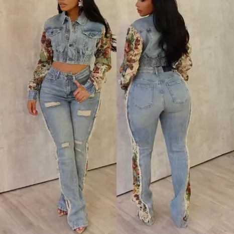 Nuovi jeans da donna retrò con cuciture alla moda