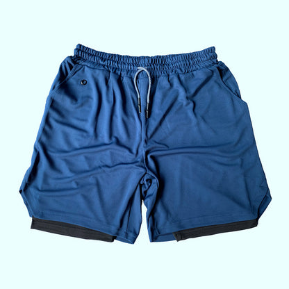 Pantaloncini da corsa da uomo 2 in 1 in rete ad asciugatura rapida