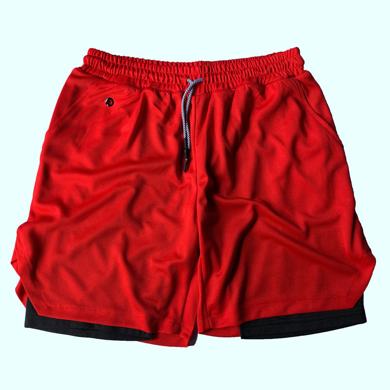 Pantaloncini da corsa da uomo 2 in 1 in rete ad asciugatura rapida