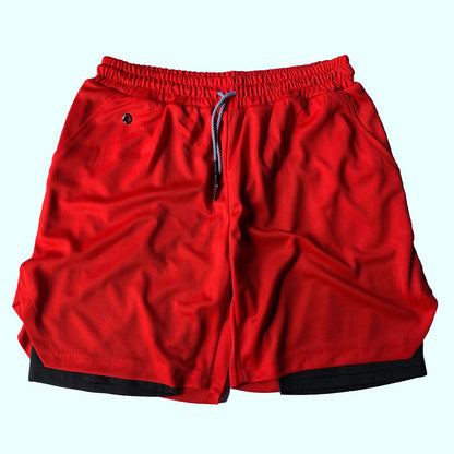Pantaloncini da corsa da uomo 2 in 1 in rete ad asciugatura rapida