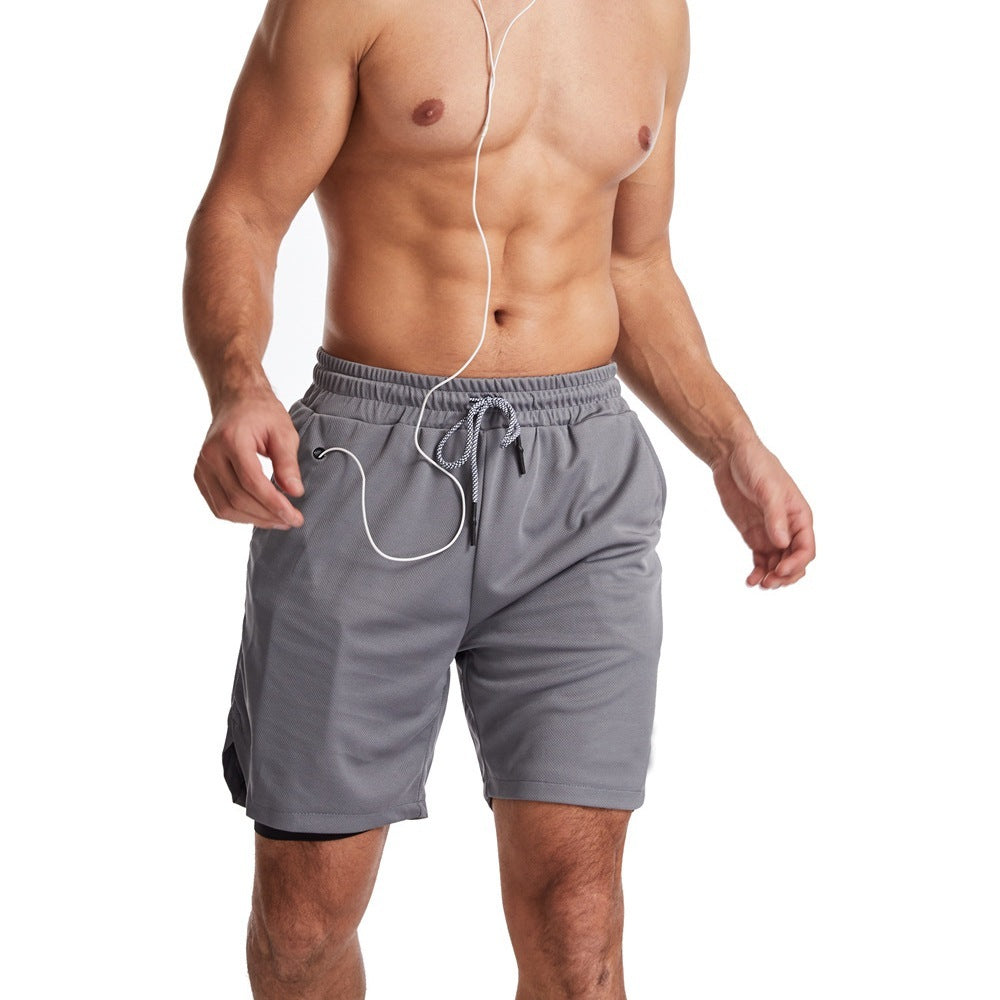 Pantaloncini da corsa da uomo 2 in 1 in rete ad asciugatura rapida