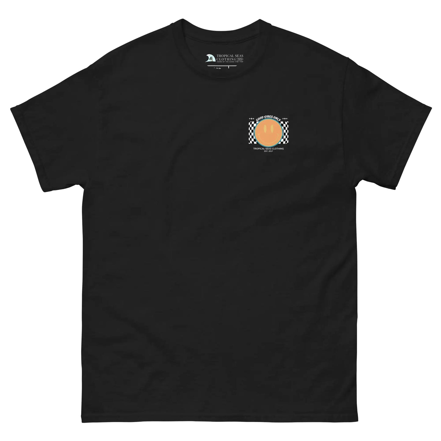 T-shirt classica da uomo con faccina sorridente "Good Vibes"