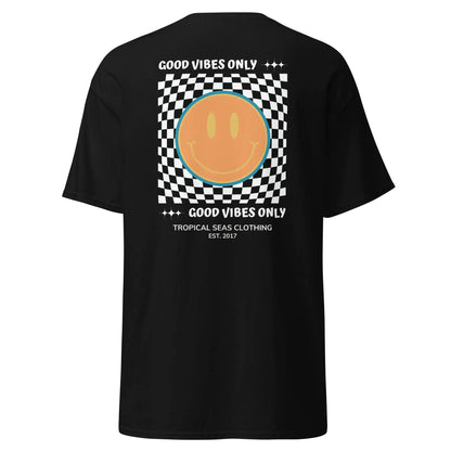 T-shirt classica da uomo con faccina sorridente "Good Vibes"