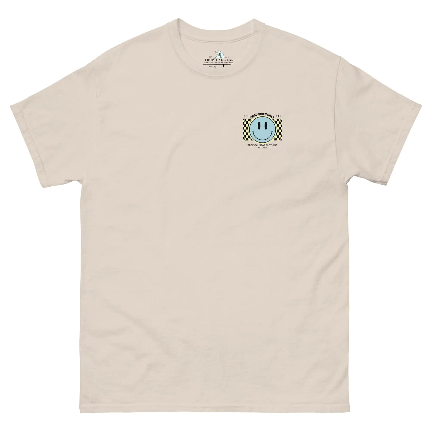 T-shirt classica da uomo con faccina sorridente "Good Vibes"