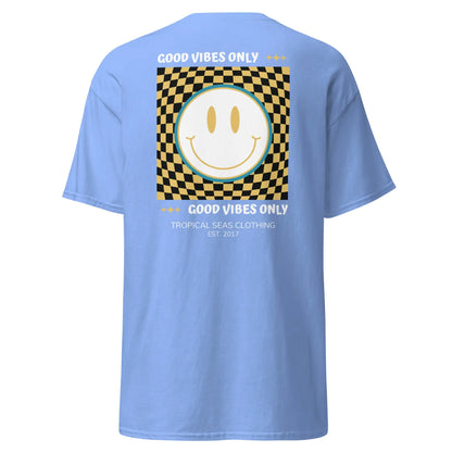 T-shirt classica da uomo con faccina sorridente "Good Vibes"