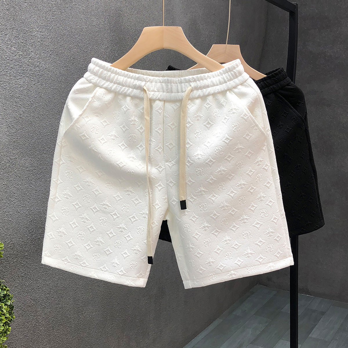 Pantaloncini jacquard bianchi per pantaloncini da uomo