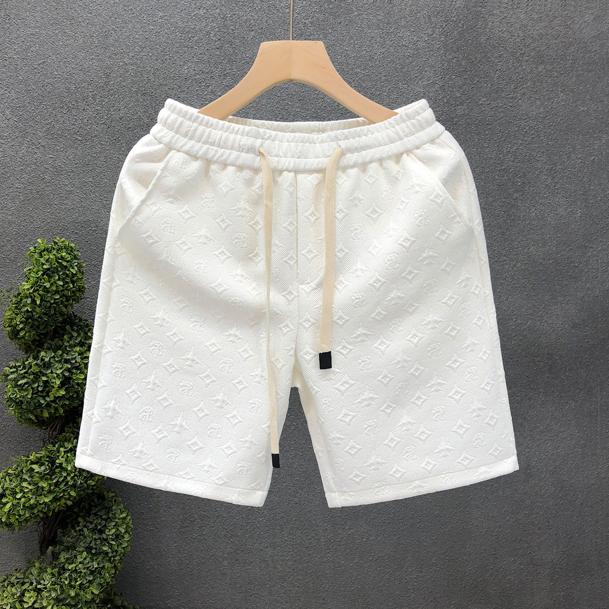Pantaloncini jacquard bianchi per pantaloncini da uomo