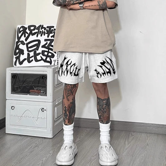 Pantaloncini casual da uomo, pantaloni larghi da tuta