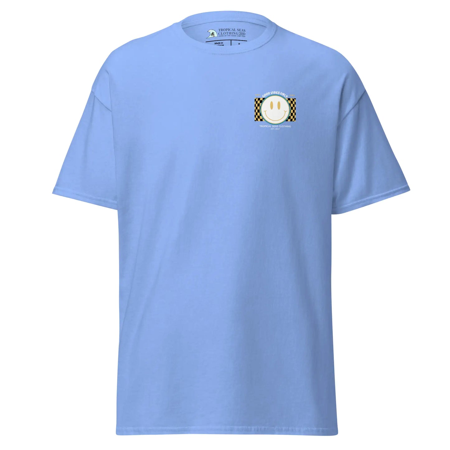 T-shirt classica da uomo con faccina sorridente "Good Vibes"