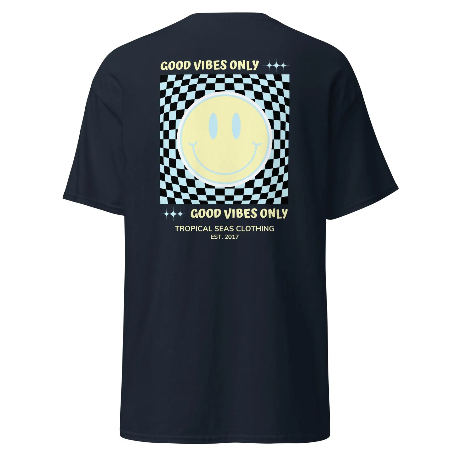 T-shirt classica da uomo con faccina sorridente "Good Vibes"