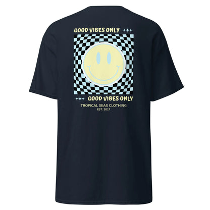 T-shirt classica da uomo con faccina sorridente "Good Vibes"