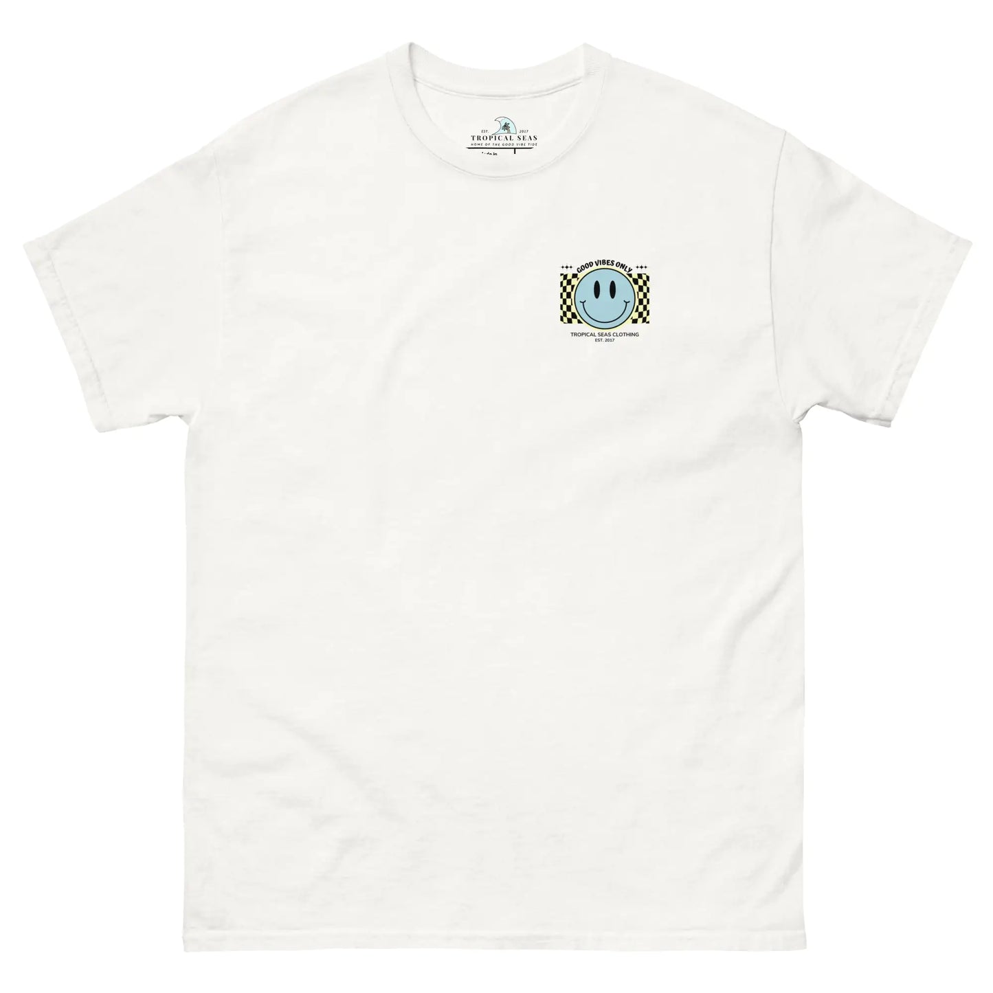 T-shirt classica da uomo con faccina sorridente "Good Vibes"