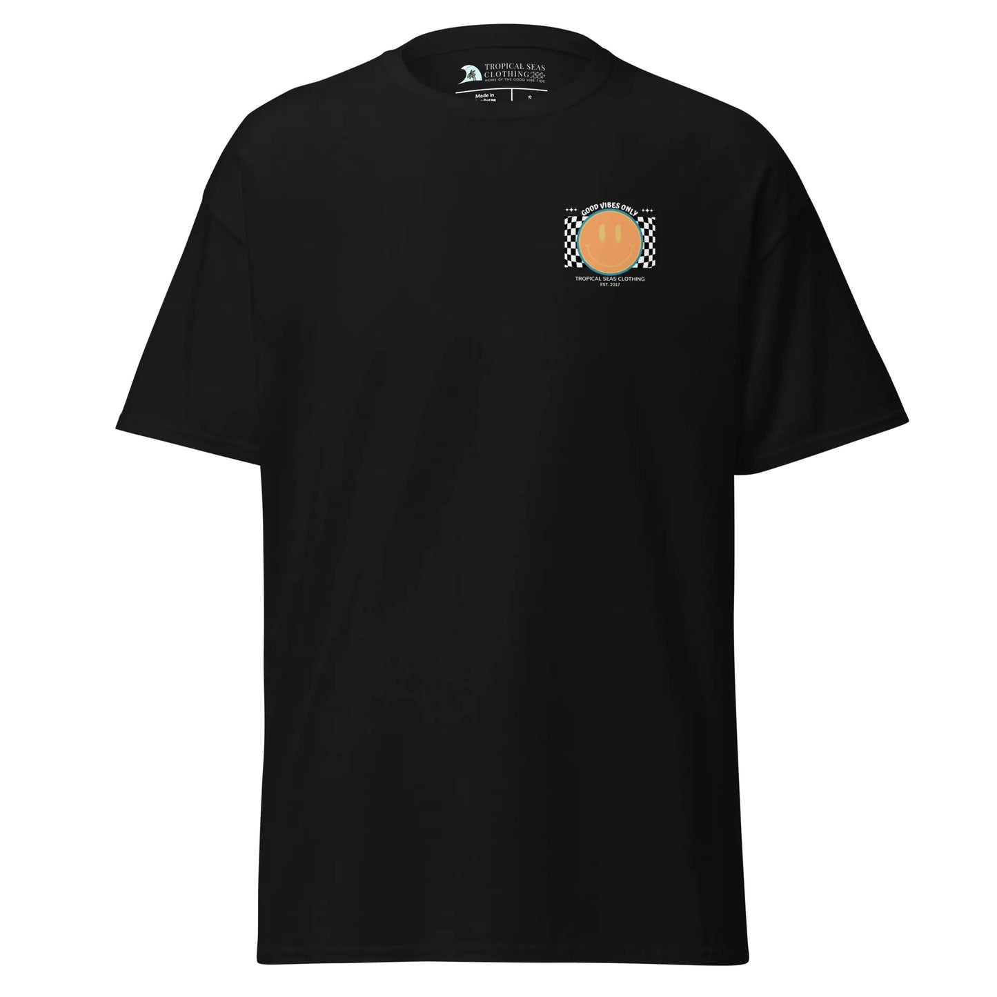 T-shirt classica da uomo con faccina sorridente "Good Vibes"