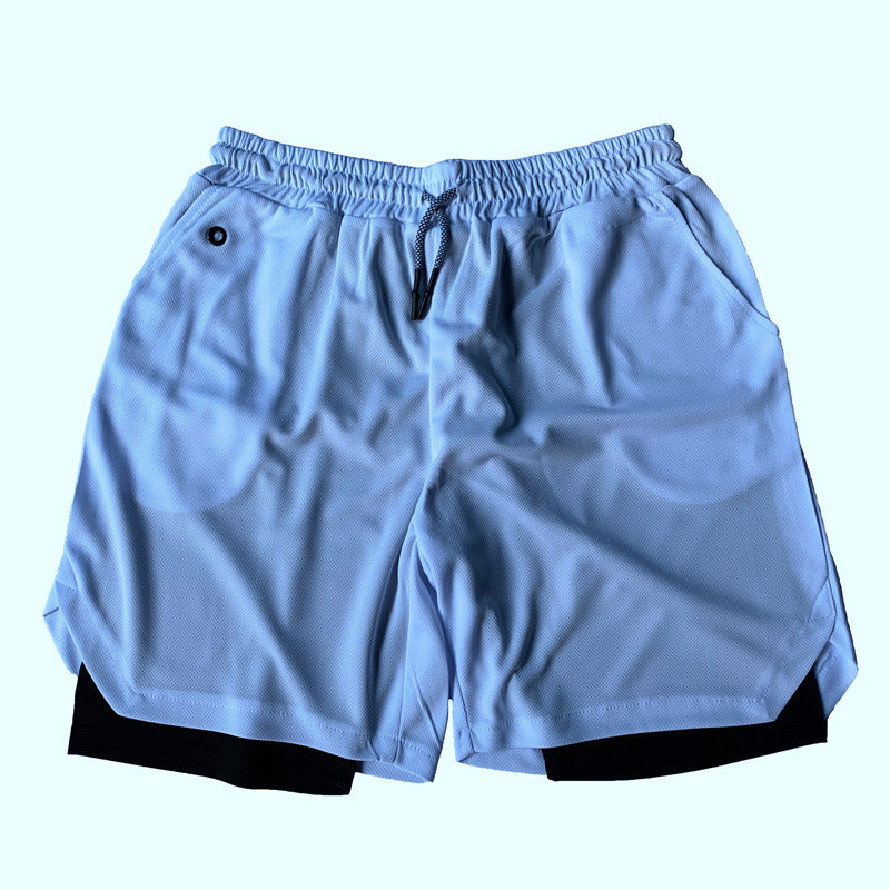 Pantaloncini da corsa da uomo 2 in 1 in rete ad asciugatura rapida