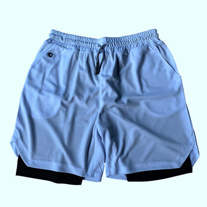 Pantaloncini da corsa da uomo 2 in 1 in rete ad asciugatura rapida
