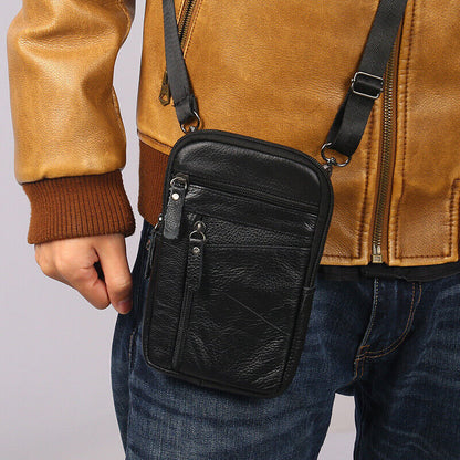 Moda in pelle da uomo Phone Pouch Belt Bag Waist Crossbody Shoulder Pouch UK