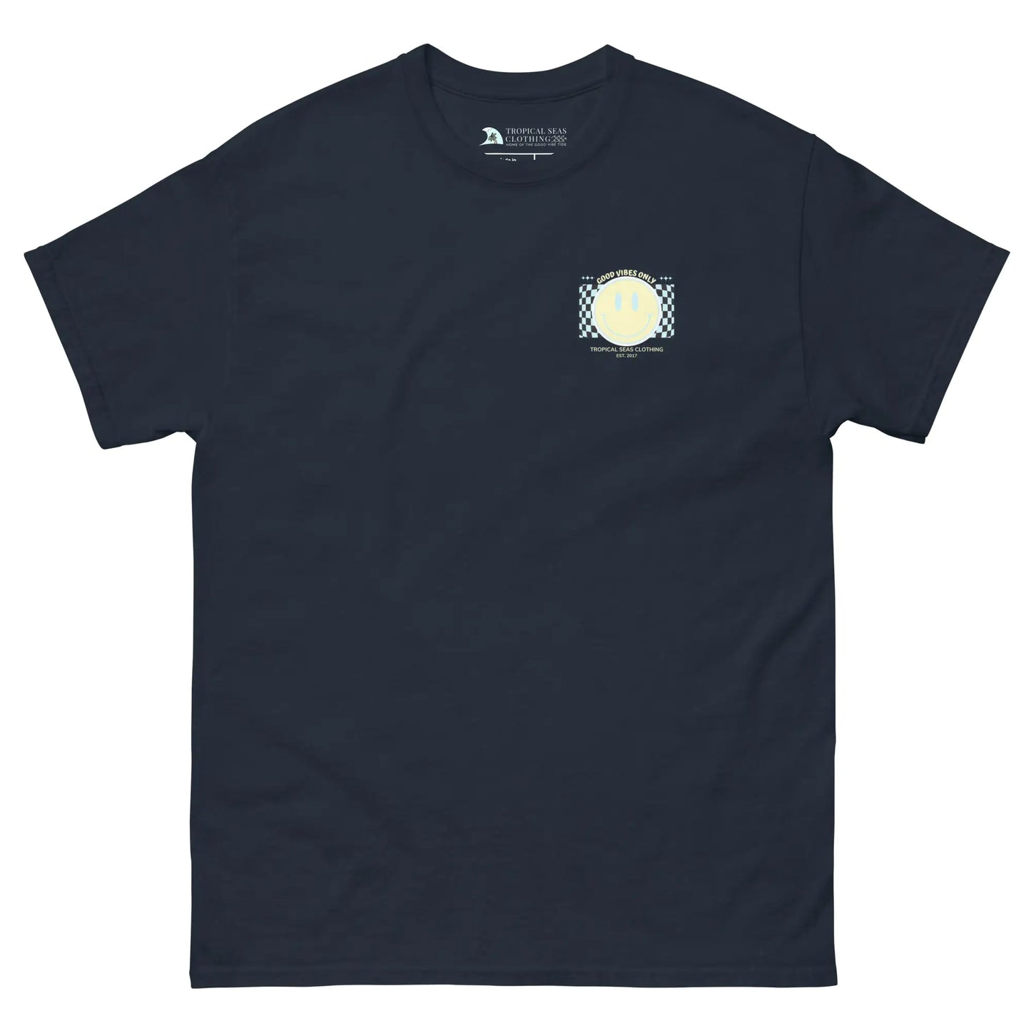 T-shirt classica da uomo con faccina sorridente "Good Vibes"