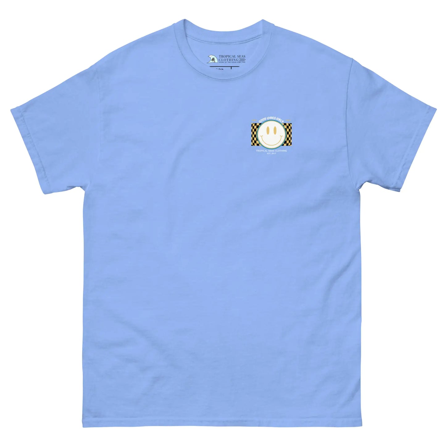 T-shirt classica da uomo con faccina sorridente "Good Vibes"