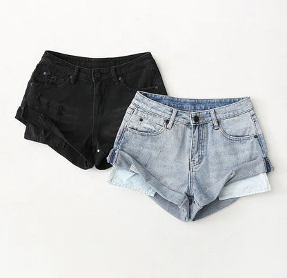 Pantaloncini in denim a vita bassa