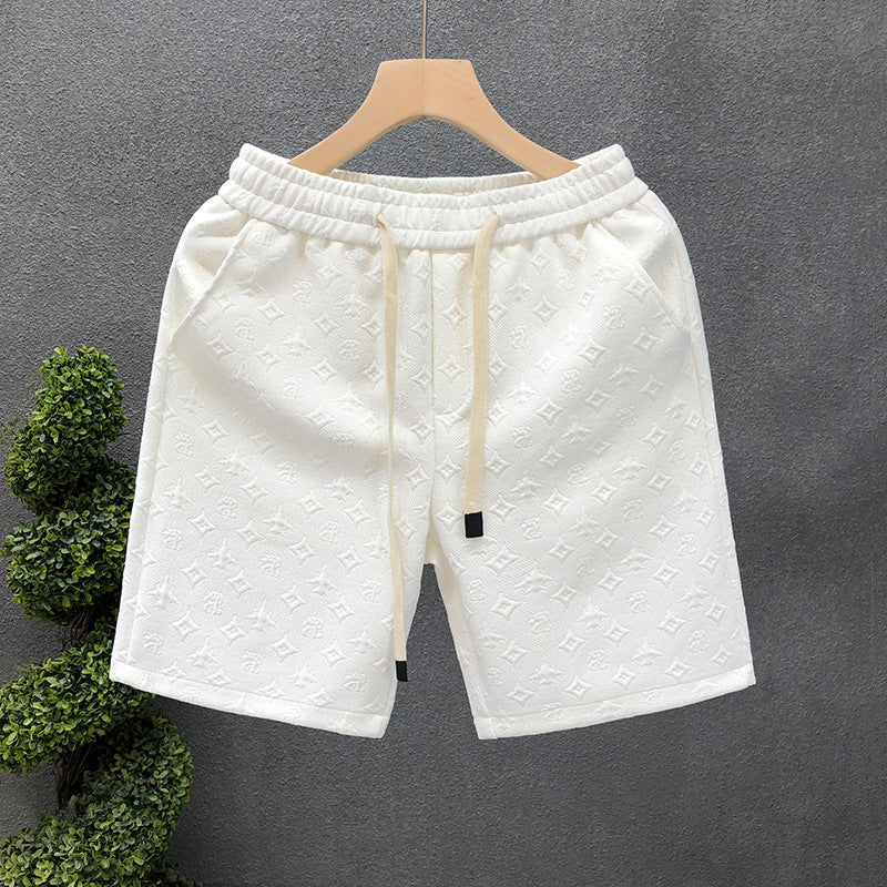 Pantaloncini jacquard bianchi per pantaloncini da uomo