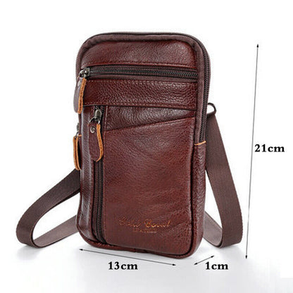 Moda in pelle da uomo Phone Pouch Belt Bag Waist Crossbody Shoulder Pouch UK
