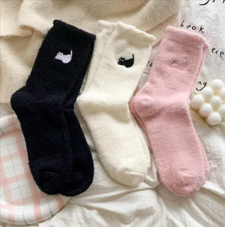 Calcetines Cálidos de Media Pierna Engrosados y con Terciopelo para Mujer